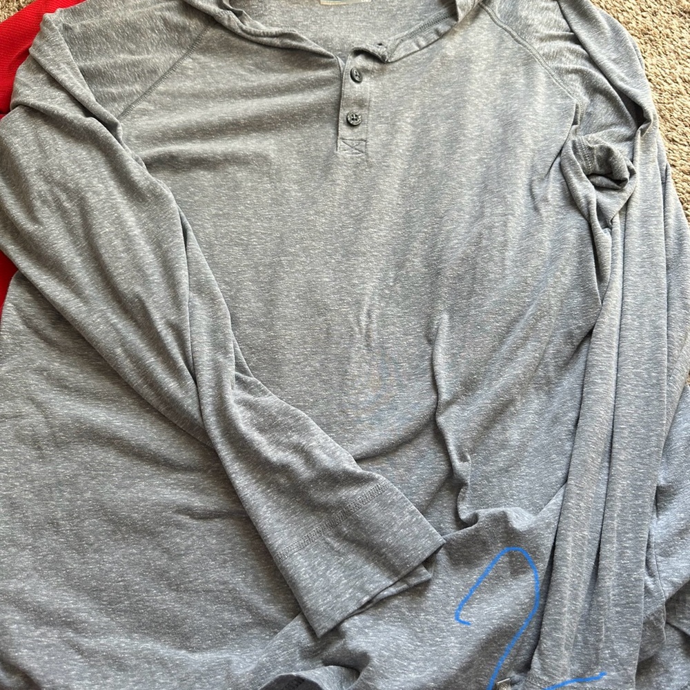 Men's Gray Henley Shirt